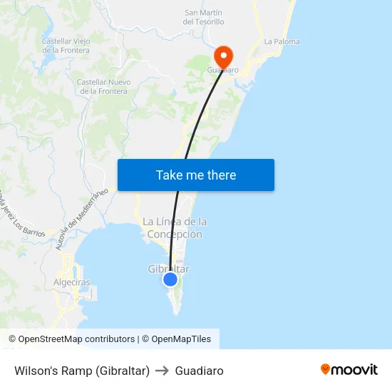 Wilson's Ramp (Gibraltar) to Guadiaro map