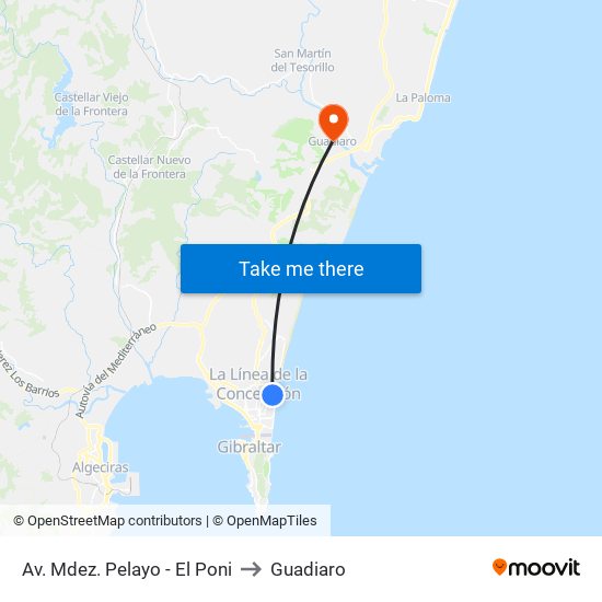 Av. Mdez. Pelayo - El Poni to Guadiaro map