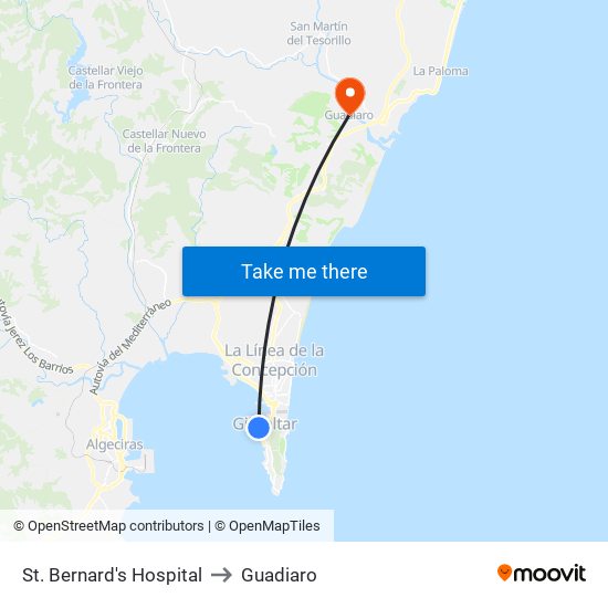 St. Bernard's Hospital to Guadiaro map