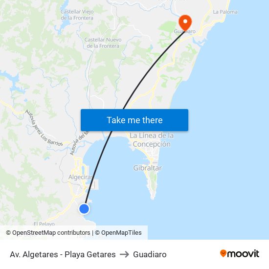 Av. Algetares - Playa Getares to Guadiaro map