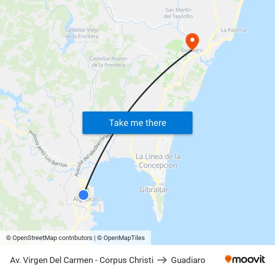 Av. Virgen Del Carmen - Corpus Christi to Guadiaro map