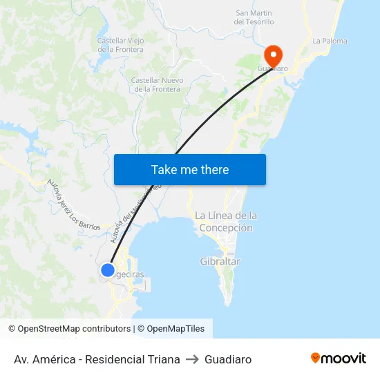 Av. América - Residencial Triana to Guadiaro map