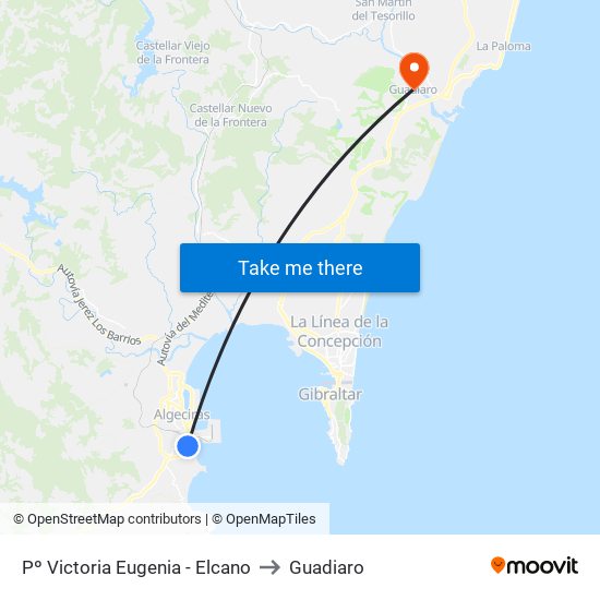 Pº Victoria Eugenia - Elcano to Guadiaro map