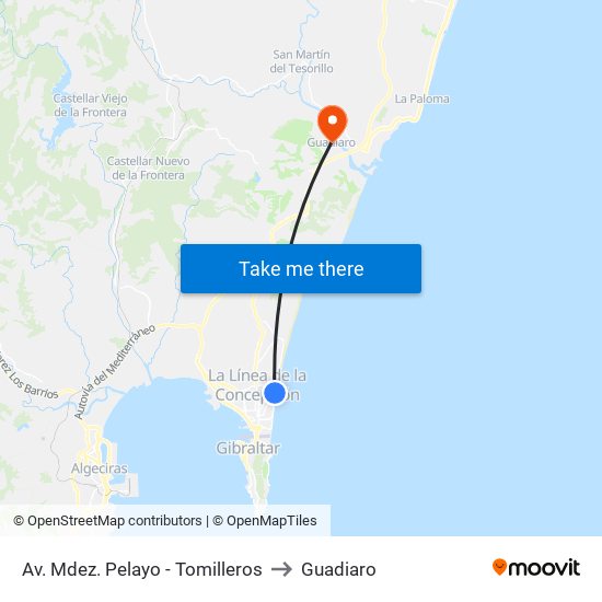 Av. Mdez. Pelayo - Tomilleros to Guadiaro map