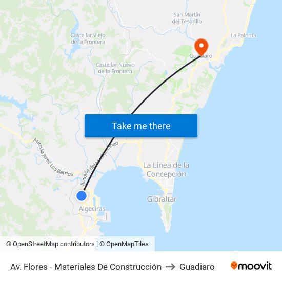 Av. Flores - Materiales De Construcción to Guadiaro map