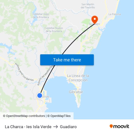 La Charca - Ies Isla Verde to Guadiaro map