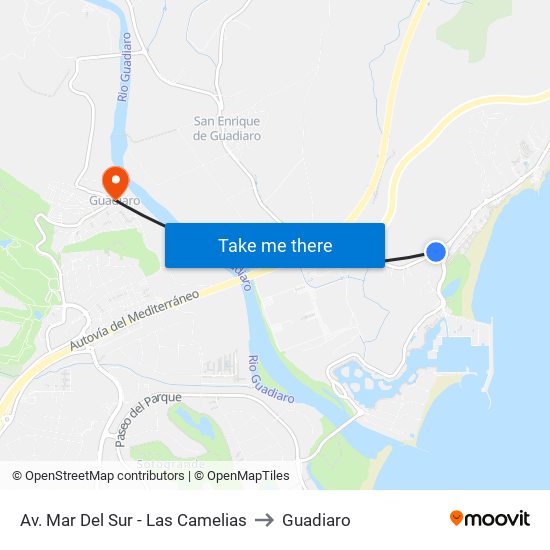 Av. Mar Del Sur - Las Camelias to Guadiaro map