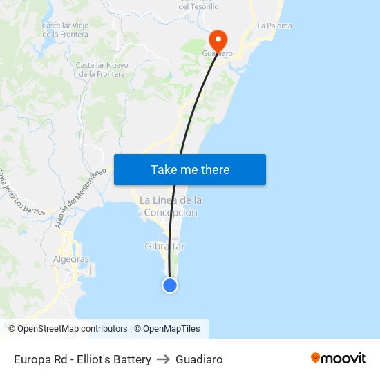 Europa Rd - Elliot's Battery to Guadiaro map