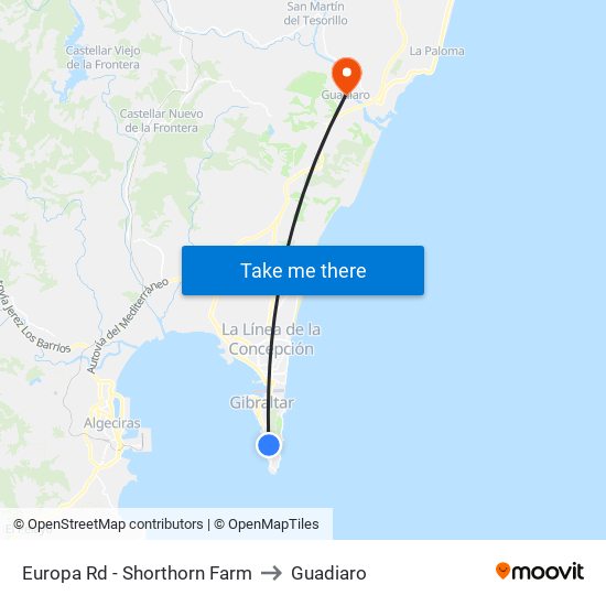 Europa Rd - Shorthorn Farm to Guadiaro map