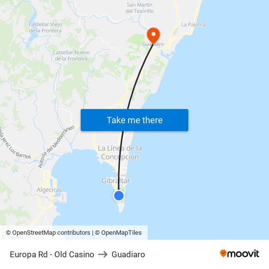 Europa Rd - Old Casino to Guadiaro map
