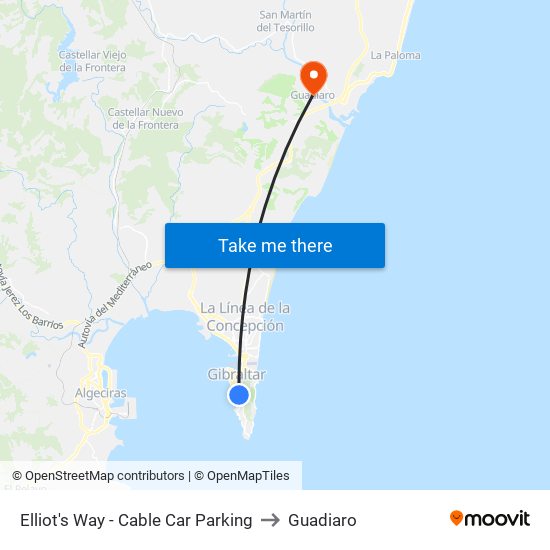 Elliot's Way - Cable Car Parking to Guadiaro map