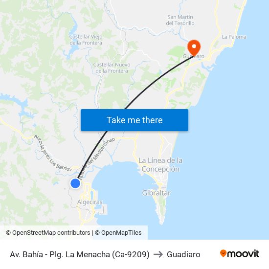 Av. Bahía - Plg. La Menacha (Ca-9209) to Guadiaro map