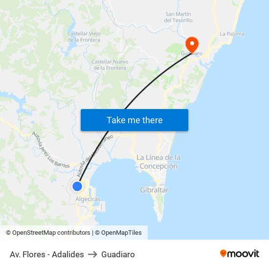 Av. Flores - Adalides to Guadiaro map