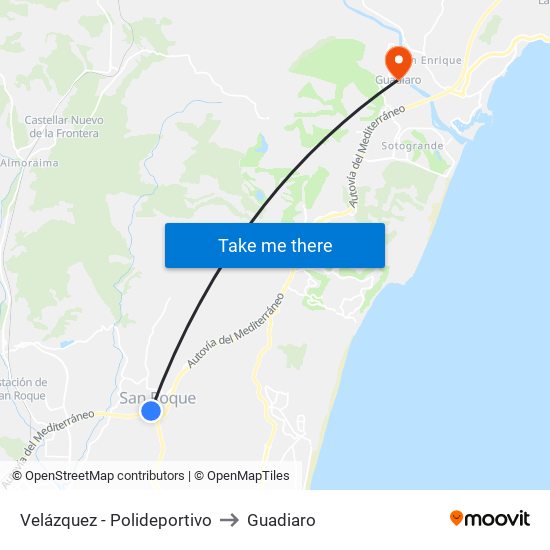Velázquez - Polideportivo to Guadiaro map