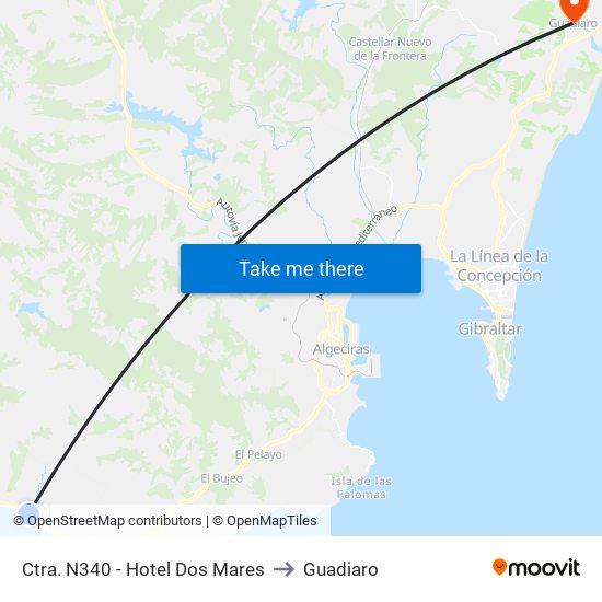 Ctra. N340 - Hotel Dos Mares to Guadiaro map