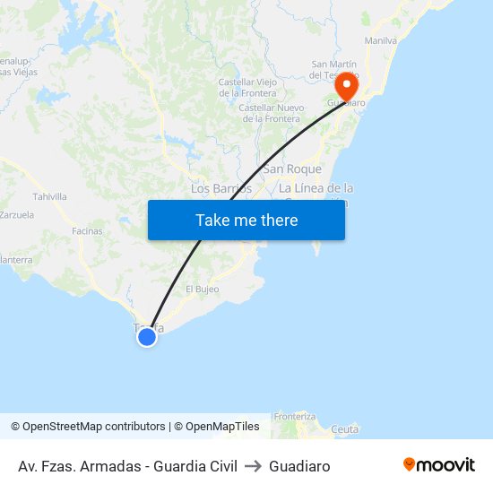 Av. Fzas. Armadas - Guardia Civil to Guadiaro map