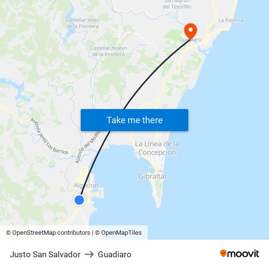 Justo San Salvador, 6 to Guadiaro map