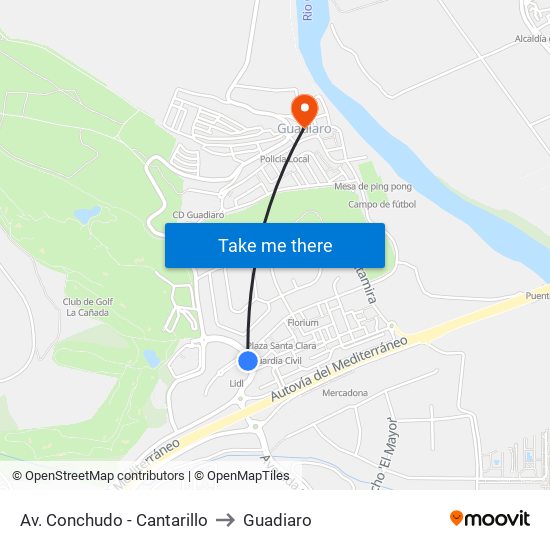 Av. Conchudo - Cantarillo to Guadiaro map