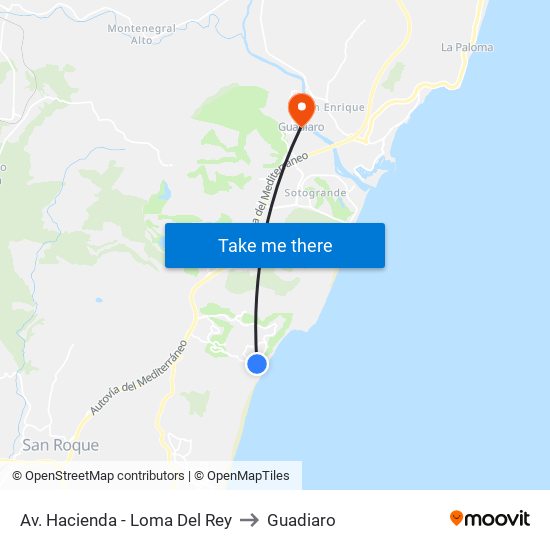 Av. Hacienda - Loma Del Rey to Guadiaro map