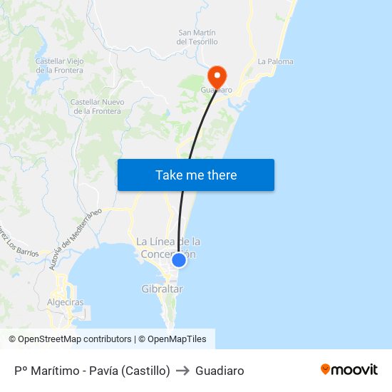 Pº Marítimo - Pavía (Castillo) to Guadiaro map