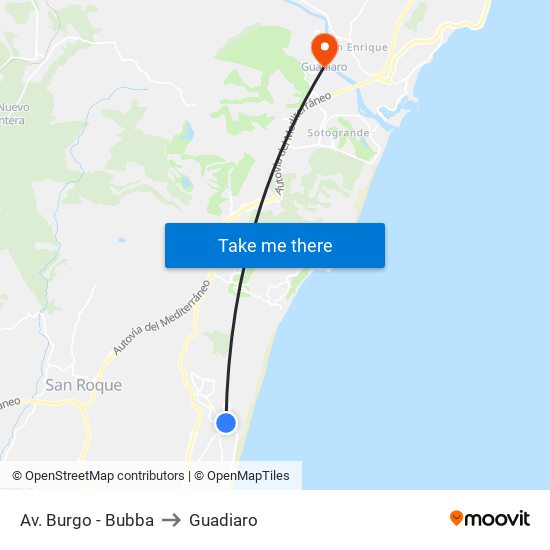 Av. Burgo - Bubba to Guadiaro map