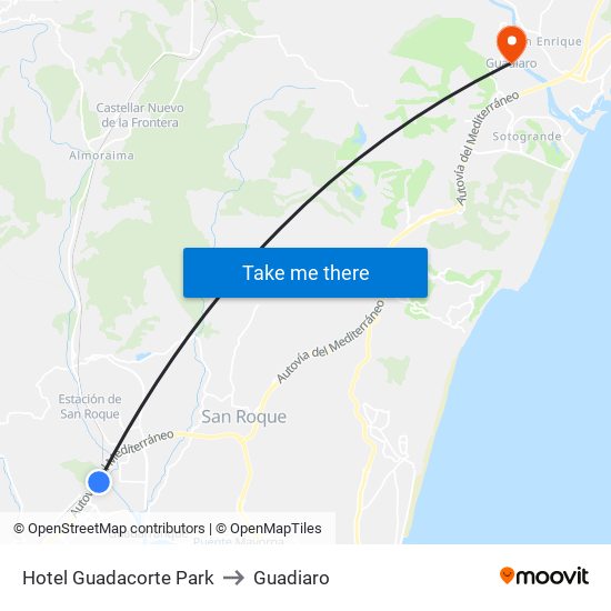 Hotel Guadacorte Park to Guadiaro map