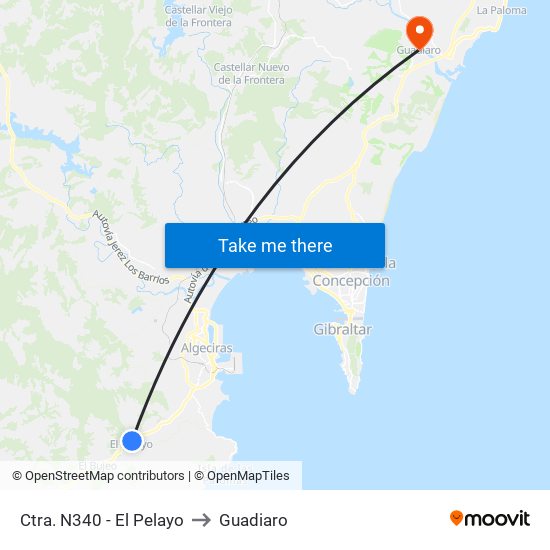 Ctra. N340 - El Pelayo to Guadiaro map