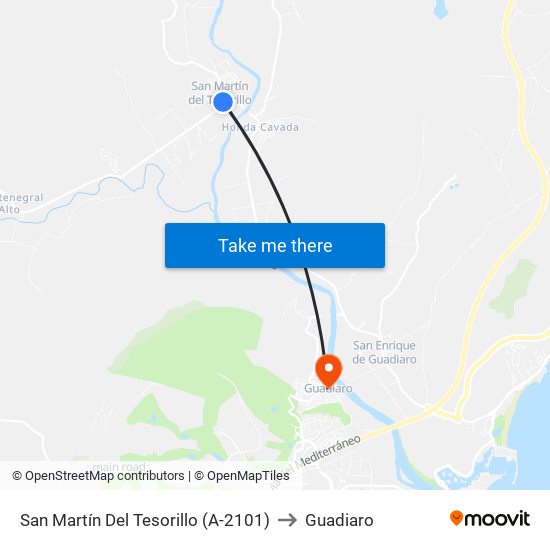San Martín Del Tesorillo (A-2101) to Guadiaro map
