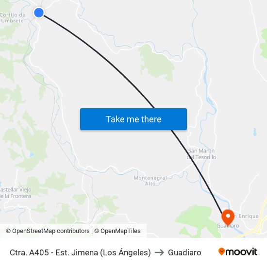 Ctra. A405 - Est. Jimena (Los Ángeles) to Guadiaro map