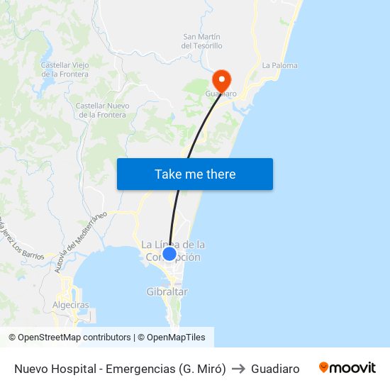 Hospital Comarcal - Emergencias (G. Miró) to Guadiaro map