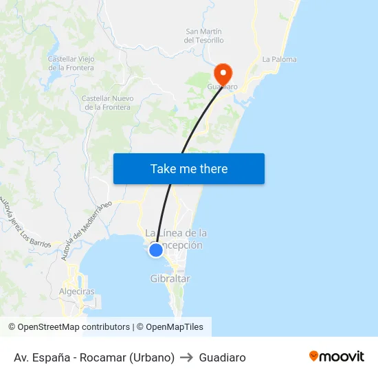 Av. España - Rocamar (Urbano) to Guadiaro map