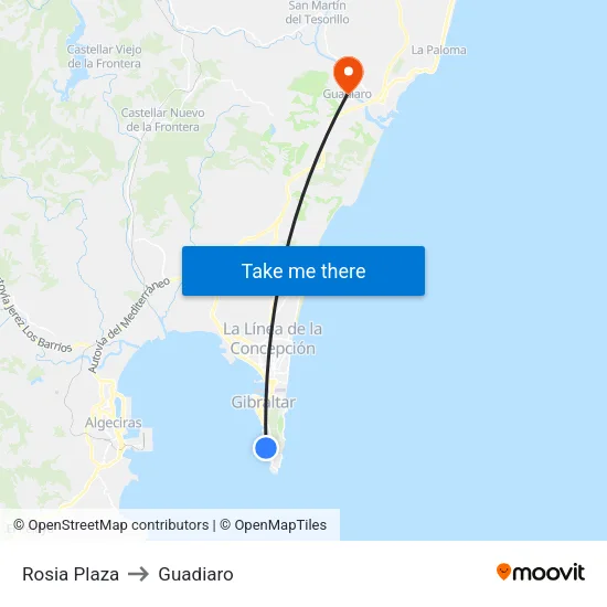 Rosia Plaza to Guadiaro map