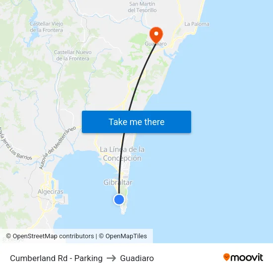 Cumberland Rd - Parking to Guadiaro map