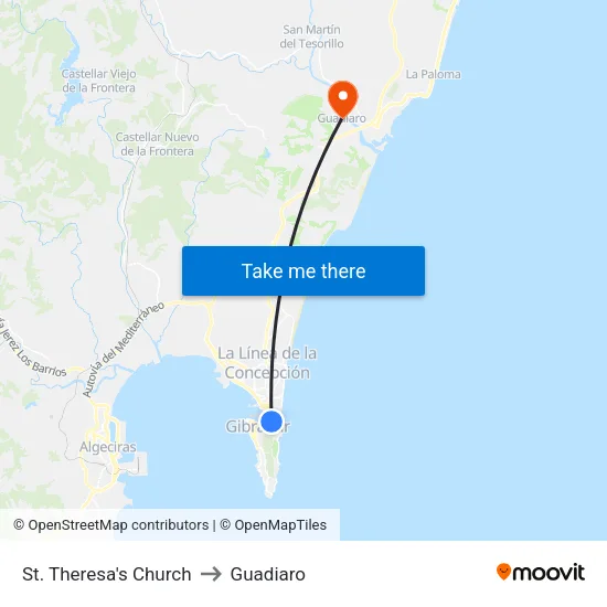 St. Theresa's Church to Guadiaro map