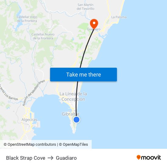 Black Strap Cove to Guadiaro map