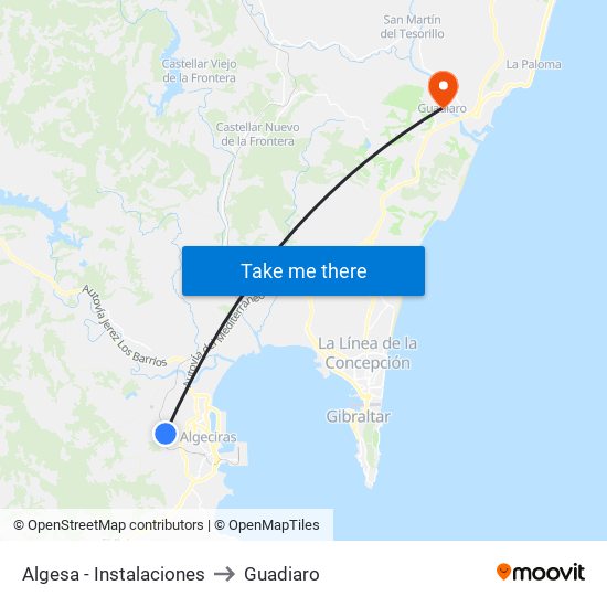 Algesa - Instalaciones to Guadiaro map