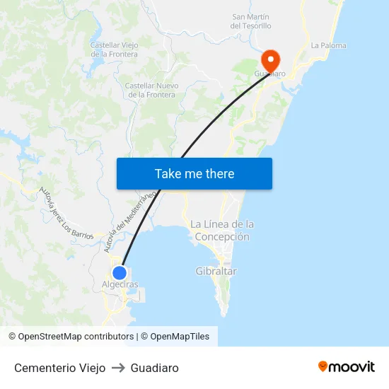 Cementerio Viejo to Guadiaro map