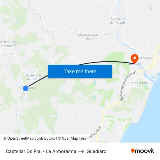 Castellar De Fra. - La Almoraima to Guadiaro map
