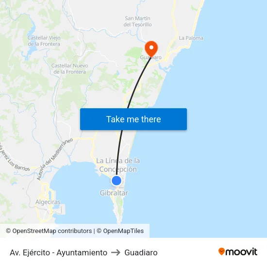 Av. Ejército - Ayuntamiento to Guadiaro map