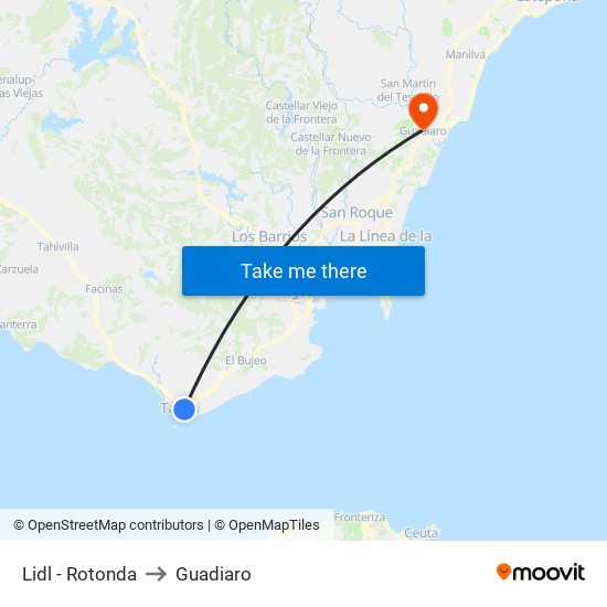 Lidl - Rotonda to Guadiaro map