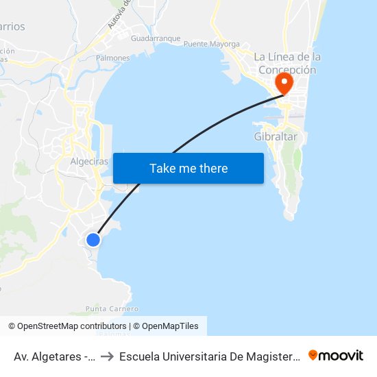 Av. Algetares - Hércules to Escuela Universitaria De Magisterio Virgen De Europa map