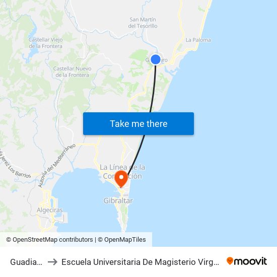 Guadiaro V to Escuela Universitaria De Magisterio Virgen De Europa map