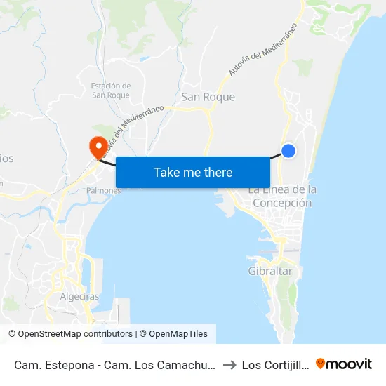 Cam. Estepona - Cam. Los Camachuelos to Los Cortijillos map