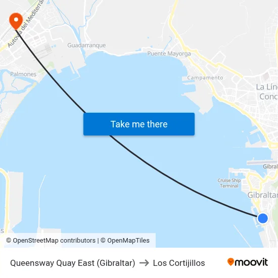 Queensway Quay East (Gibraltar) to Los Cortijillos map