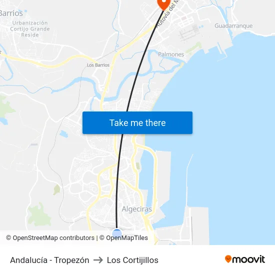 Andalucía - Tropezón to Los Cortijillos map