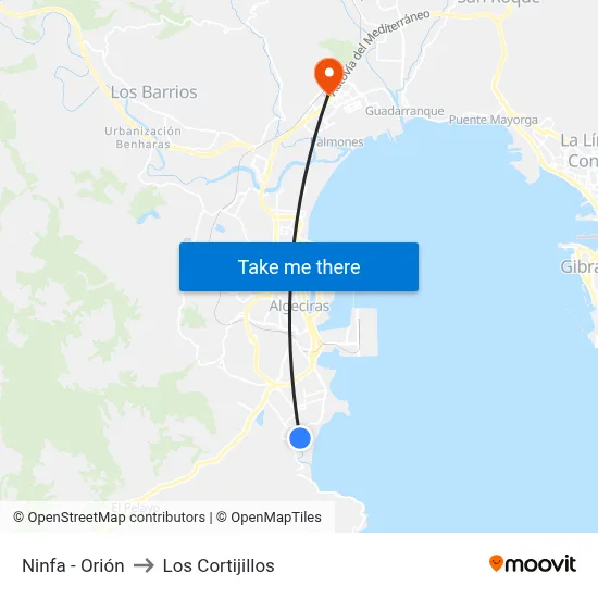 Ninfa - Orión to Los Cortijillos map