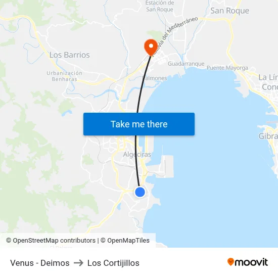 Venus - Deimos to Los Cortijillos map