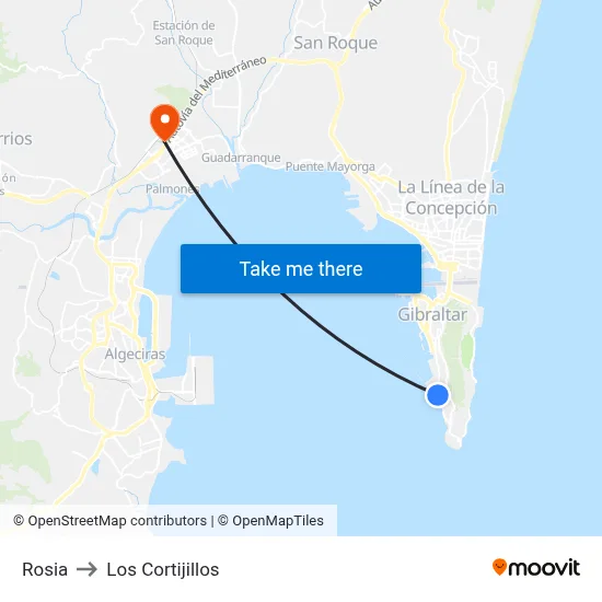 Rosia to Los Cortijillos map