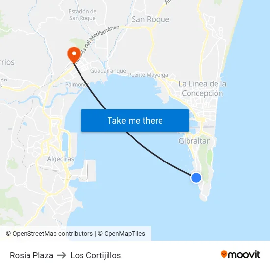 Rosia Plaza to Los Cortijillos map