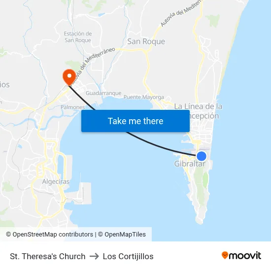 St. Theresa's Church to Los Cortijillos map
